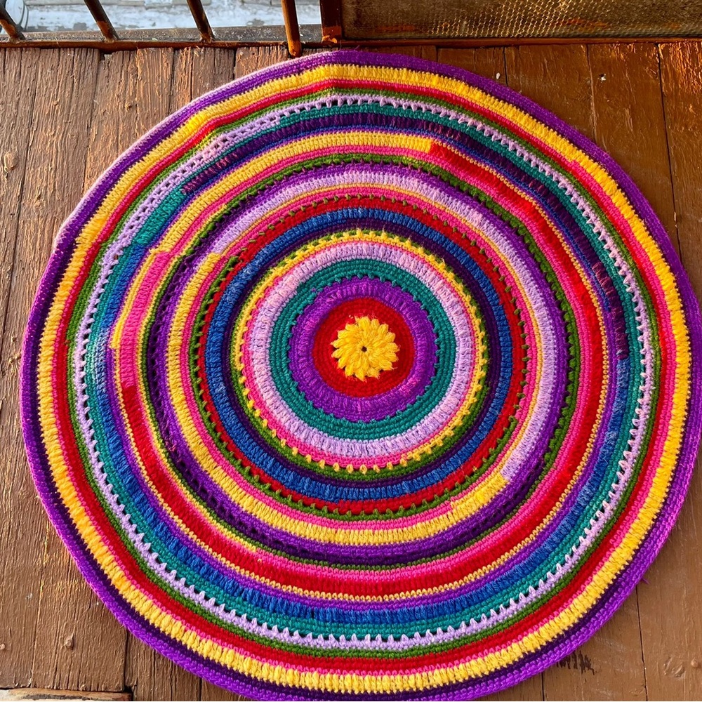 Knitted Acrylic Yarn Rug (Home Decoration Rug)
